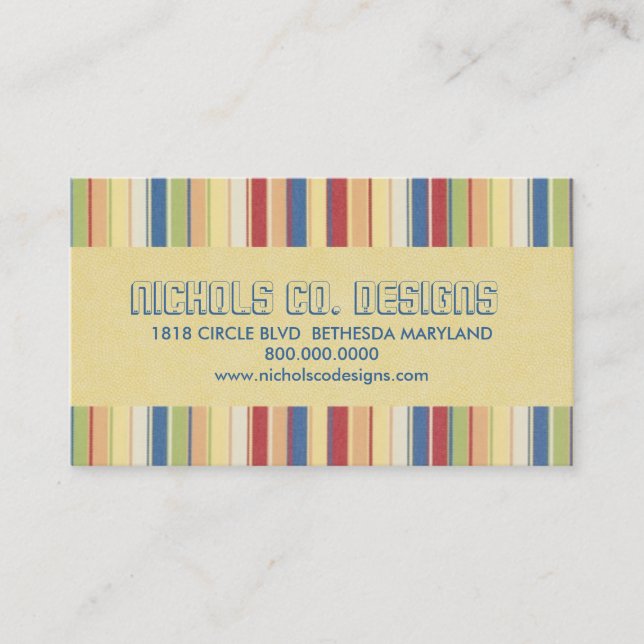Classic Colourful Stripes Business Cards (Front)