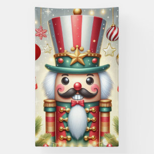Classic, colourful, whimsical Christmas nutcracker Banner