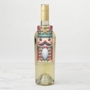 Classic, colourful, whimsical Christmas nutcracker Bottle Tag