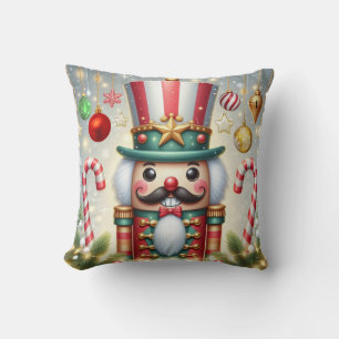 Classic, colourful, whimsical Christmas nutcracker Cushion