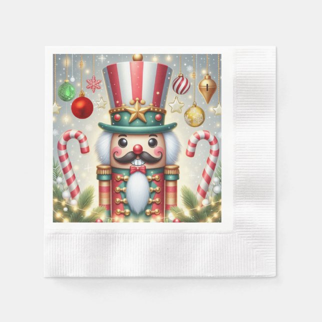 Classic, colourful, whimsical Christmas nutcracker Napkin (Front)