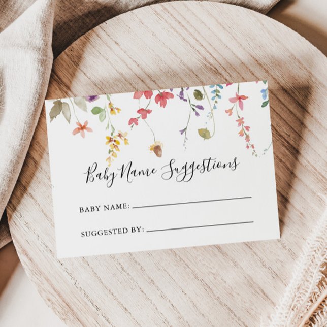 Classic Colourful Wild Baby Name Suggestions Card (Creator Uploaded)