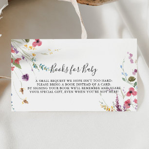 Classic Colourful Wild Baby Shower Book Request Enclosure Card