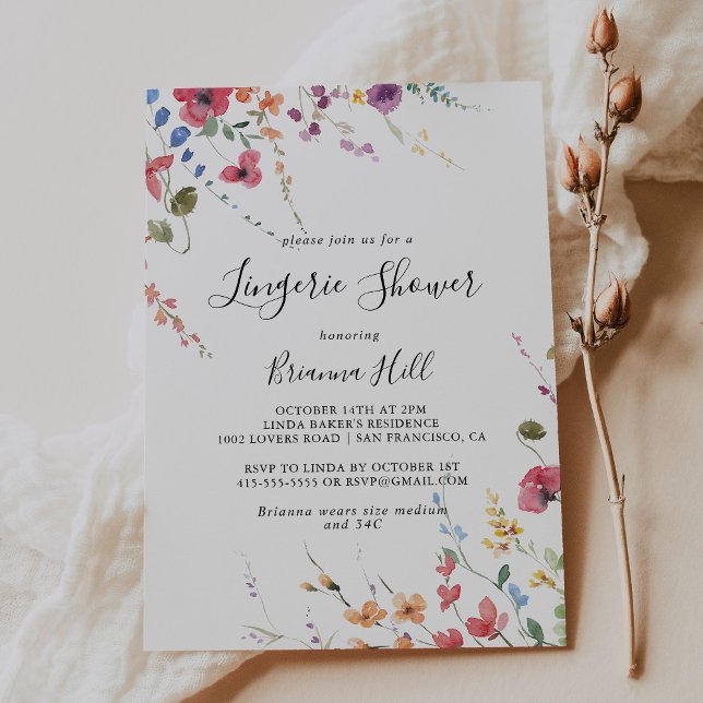 Classic Colourful Wild Bridal Lingerie Shower Invitation (Creator Uploaded)