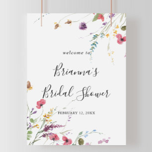 Classic Colourful Wild Bridal Shower Welcome  Poster