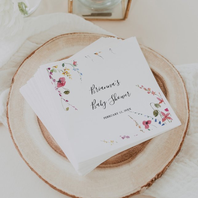 Classic Colourful Wild Floral Baby Shower  Napkin (Creator Uploaded)