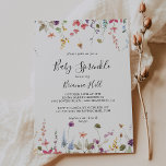Classic Colourful Wild Floral Baby Sprinkle Invitation<br><div class="desc">This classic colourful wild floral baby sprinkle invitation is perfect for a rustic baby shower. The design features a yellow,  purple,  white wild flowers with foliage in a rose and green watercolor background.</div>