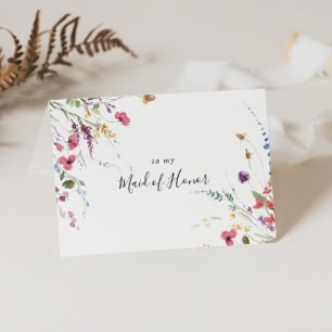Classic Colourful Wild Floral Bridal Party  Thank You Card