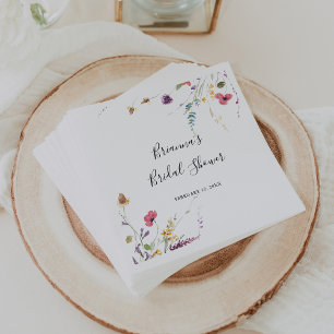 Classic Colourful Wild Floral Bridal Shower Napkin