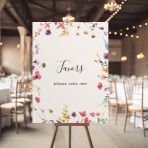 Classic Colourful Wild Floral Favours Sign