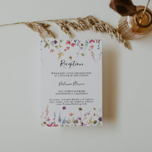 Classic Colourful Wild Floral Wedding Reception Enclosure Card