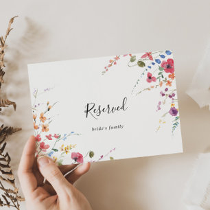 Classic Colourful Wild Floral Wedding Reserved Sig