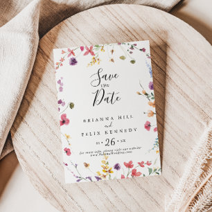 Classic Colourful Wild Floral Wedding Save The Date