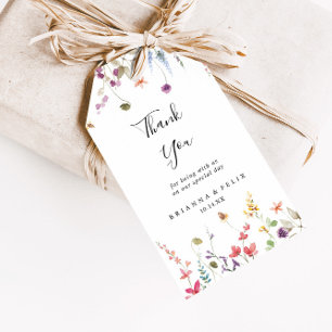 Classic Colourful Wild Floral Wedding Thank You  Gift Tags