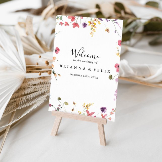 Classic Colourful Wild Floral Wedding Welcome Sign (Creator Uploaded)