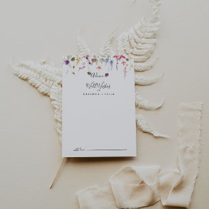 Classic Colourful Wild Floral Wedding Well Wishes Advice Card