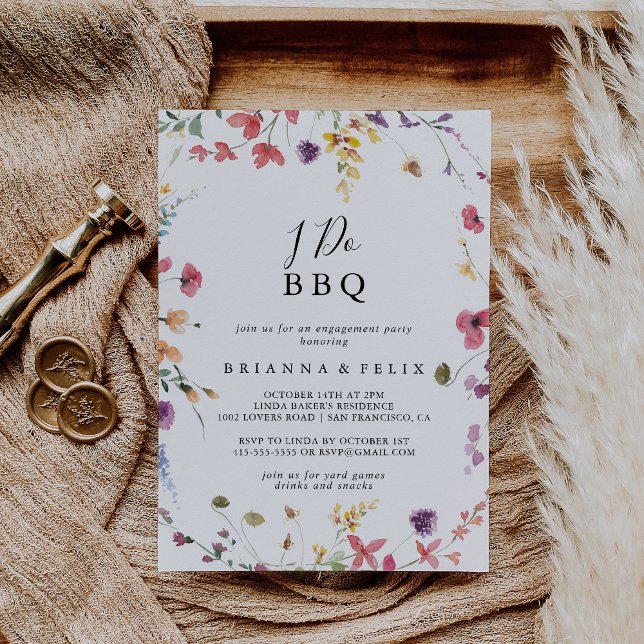 Classic Colourful Wild I Do BBQ Engagement Party Invitation (Creator Uploaded)