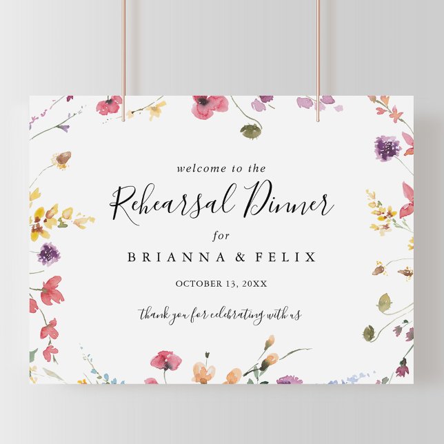 Classic Colourful Wild Rehearsal Dinner Welcome  Poster (Creator Uploaded)