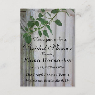 Classic Column with Vine Bridal Shower Invitation