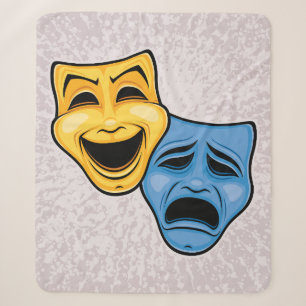Classic Comedy And Tragedy Theatrical Masks Sherpa Blanket
