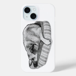 Classic Comfort, Relaxed Bed Dog iPhone 15 Case