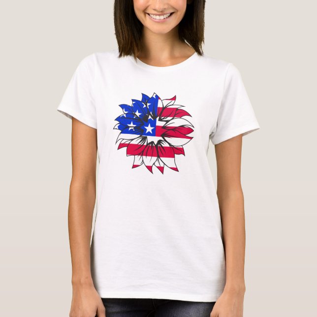Classic Comfort T-Shirt with  flower style (Front)