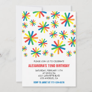 Classic Confetti 72nd birthday Invitation