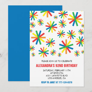 Classic Confetti 92nd birthday Invitation
