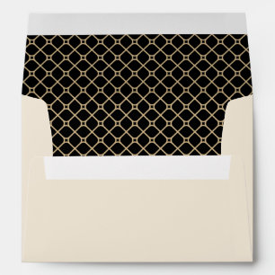 Classic Contemporary Black & Gold Pattern Liner Envelope