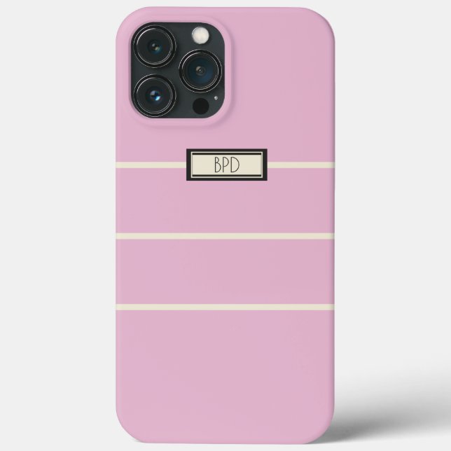Classic Cool Stylish Monogram Chic Girly Pink Case-Mate iPhone Case (Back)