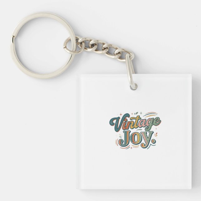 Classic Cool Vintage Graphic T-Shirt Key Ring (Front)