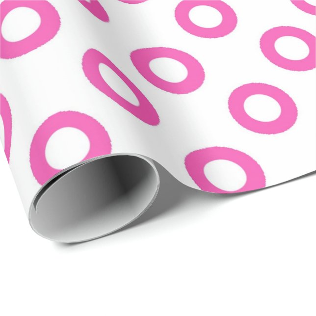 Classic, cool, white and pink circle polka dots wrapping paper (Roll Corner)