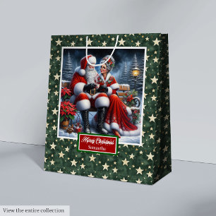 Classic Coolest Mrs Claus Christmas Holiday  Medium Gift Bag