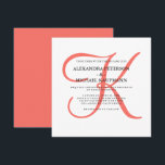 Classic Coral Monogram Wedding Invitation<br><div class="desc">These stylish wedding invitations display your monogram in large,  modern text coloured in a trendy coral colour on a white background. A simple,  classy look for your modern wedding.</div>