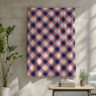 Classic Coral Navy Blanket Timeless Tartan Comfort