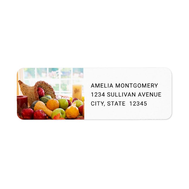 Classic Cornucopia Harvest Table Address (Front)