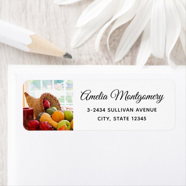 Classic Cornucopia Harvest Table Address (Insitu)