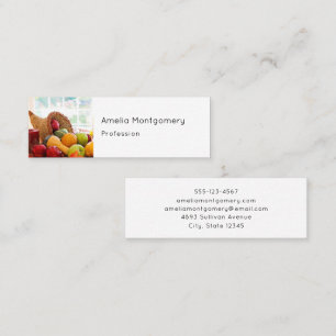 Classic Cornucopia Harvest Table Autumn Mini Business Card