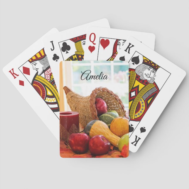 Classic Cornucopia Harvest Table Playing Cards (Back)