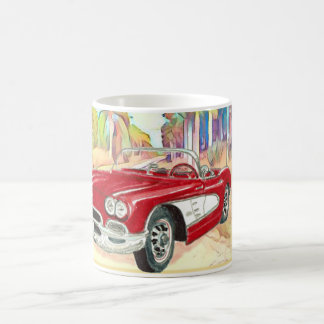 Classic Corvette in Palm Grove Art Coffee Mug