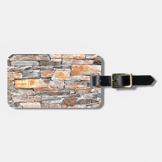 Classic country brick rock stone pattern luggage tag (Front Horizontal)