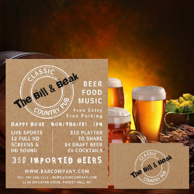 Classic Country Pub Logo, Pub/Brewery Advertising Flyer (Creator Uploaded)