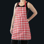 Classic Country Red And White Gingham  Pattern Apron<br><div class="desc">Personalized apron with a rustic vintage gingham print in red and white. The old fashioned traditional classic buffalo check aprons make a great gift for mom, grandmother and all cooking enthusiasts for the holiday season.</div>