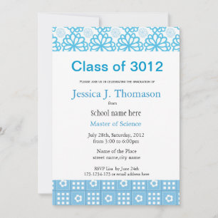 Classic country style floral and plaids graduation invitation