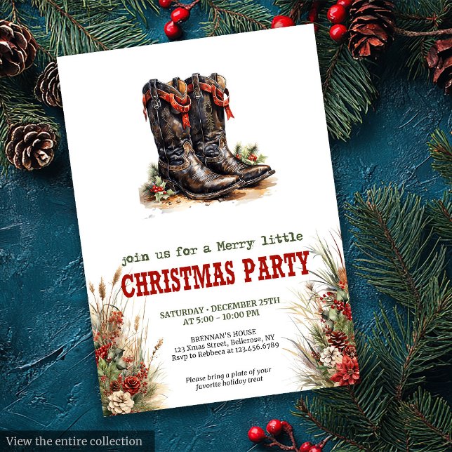 Classic Cowboy Country Christmas Invitation (Classic Cowboy Country Christmas Invitation)