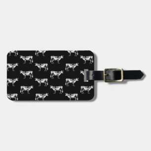 Classic Cows Pattern Vintage Cow Art Black Design Luggage Tag