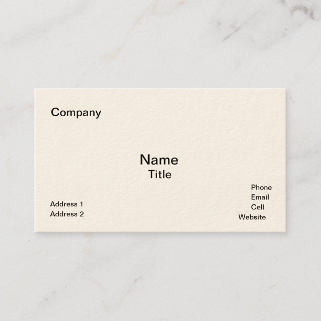 Classic Cream-Coloured  Business Cards Template (Front)