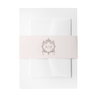 Classic Crest Wedding Monograms Invitation Belly Band