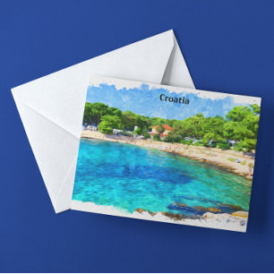 Classic Croatia Adria Coast Scenery Postcard