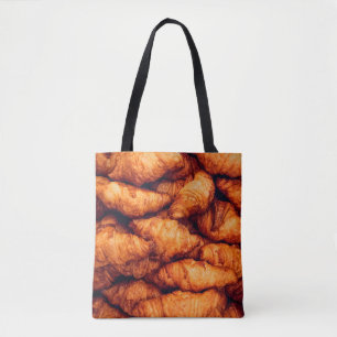 Classic croissants, top view tote bag